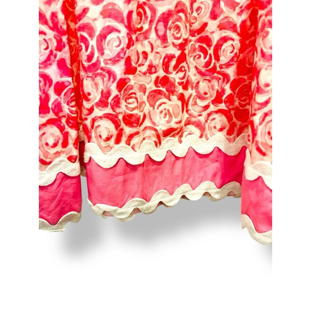 Sail to Sable STS Rose Print Flutter Sleeve Midi Dress Pink White | Size XL NWT - Picture 9 of 16